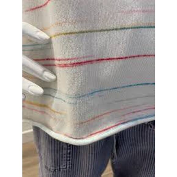 J.Society Short Sleeve Knit Tee Off White Fiesta Stripe 5800-FIE00 NEW Medium M - Picture 3 of 9